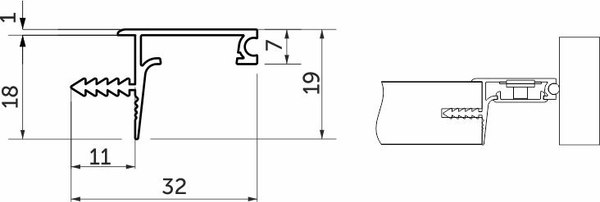 Профиль для светодиодной ленты AKS Capella-3218W врезной с экраном