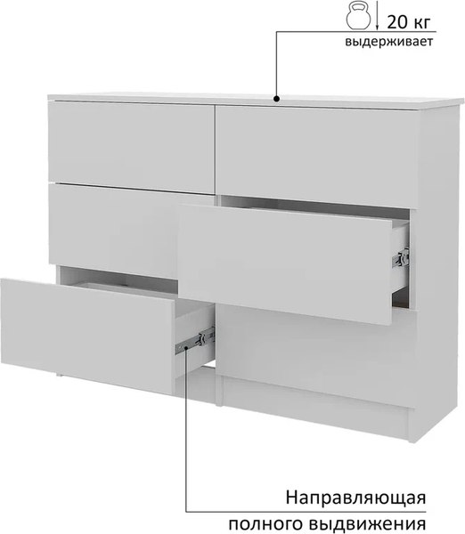 Комод Горизонт Мебель Нео 1050 6 ящиков