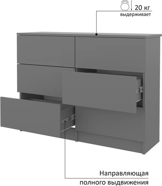 Комод Горизонт Мебель Нео 1050 6 ящиков