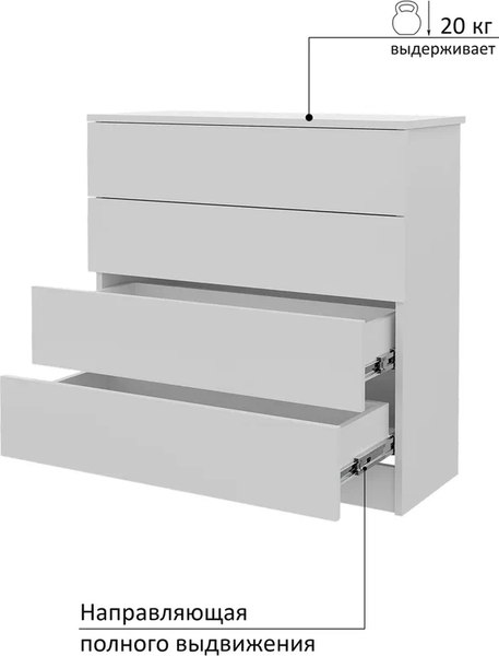 Комод Горизонт Мебель Нео 760 4 ящика