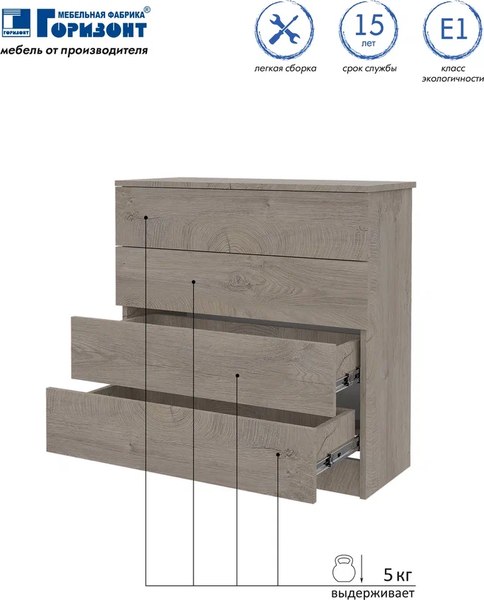 Комод Горизонт Мебель Нео 760 4 ящика