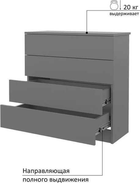 Комод Горизонт Мебель Нео 760 4 ящика