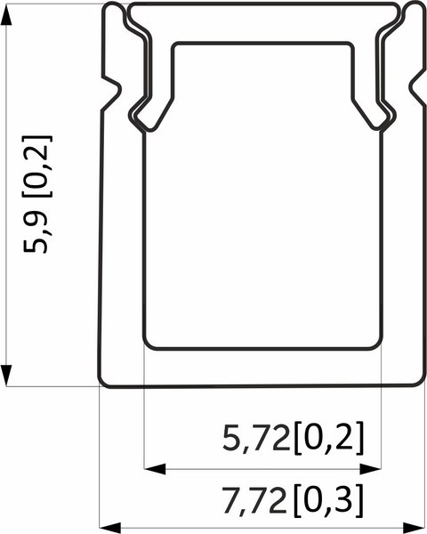 Профиль для светодиодной ленты AKS Navi-0806A накладной с экраном