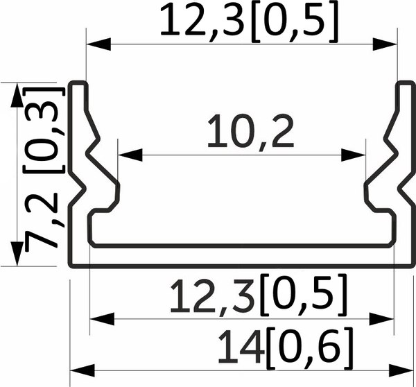 Профиль для светодиодной ленты AKS SIRIUS-1407S накладной с экраном