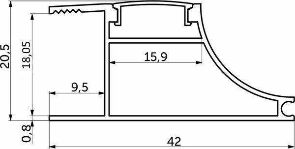 Профиль для светодиодной ленты AKS Avior накладной с экраном