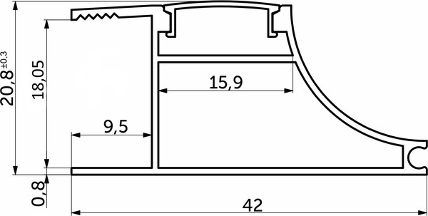 Профиль для светодиодной ленты AKS Avior накладной с экраном