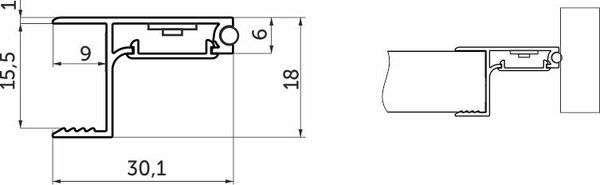 Профиль для светодиодной ленты AKS Capella-3016A накладной с экраном