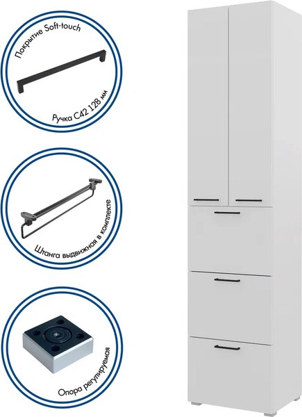 Шкаф-пенал Горизонт Мебель Бонн 500 3 ящика