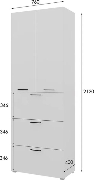 Шкаф Горизонт Мебель Бонн 760 3 ящика