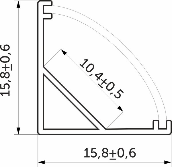 Профиль для светодиодной ленты AKS Orion-1616C угловой с экраном