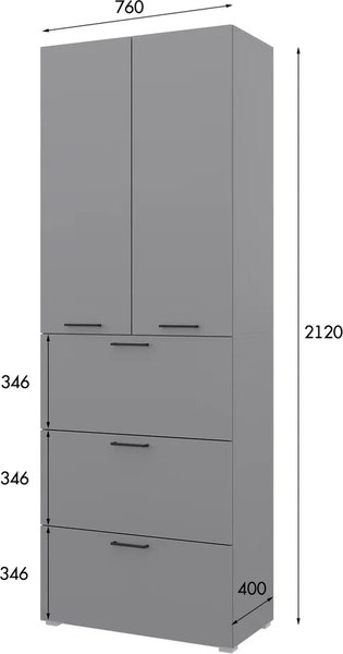 Шкаф Горизонт Мебель Бонн 760 3 ящика