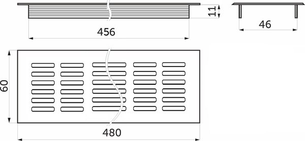 Решетка вентиляционная AKS 480х60