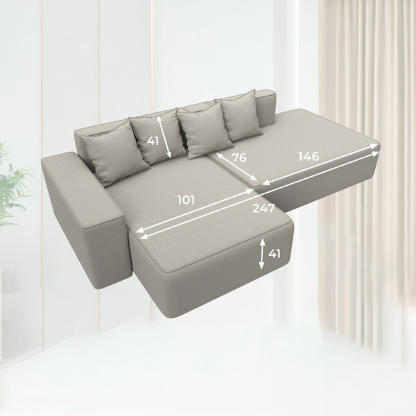 Диван угловой Лига Диванов Лига-079 левый / 129811L