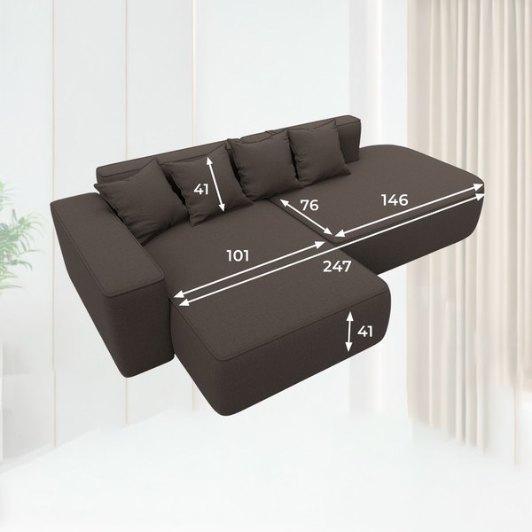 Диван угловой Лига Диванов Лига-065 левый / 129798L