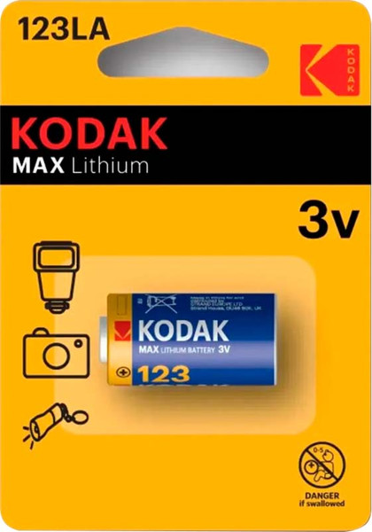 Батарейка Kodak MAX Lithium CR123 K123LA / Б0064379 - фото