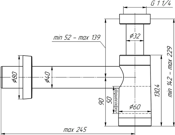 Сифон Ани Пласт BRB1004BL