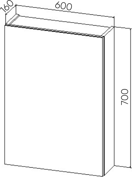 Шкаф с зеркалом для ванной Viant Куба 60 / VKUB60-ZSH