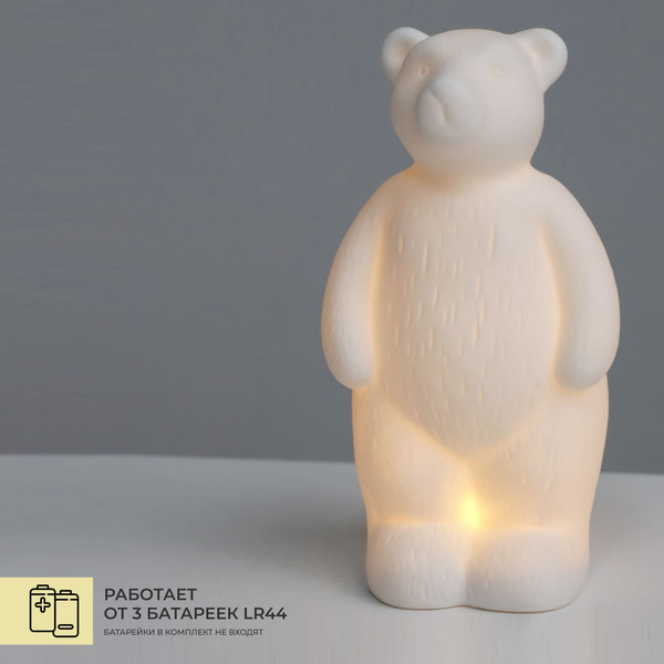 Ночник AksHome Тип 9 Мишка 9.5х8х17.8см 1LED LR44x3