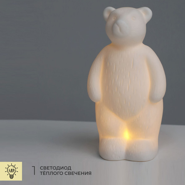 Ночник AksHome Тип 9 Мишка 9.5х8х17.8см 1LED LR44x3