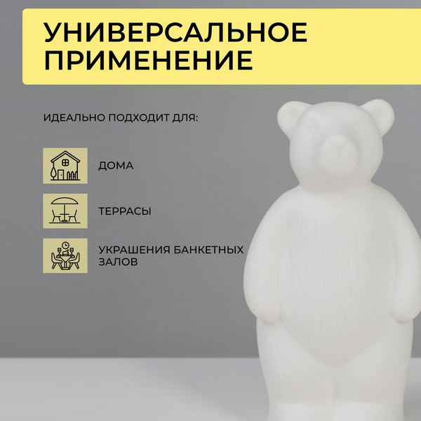 Ночник AksHome Тип 9 Мишка 9.5х8х17.8см 1LED LR44x3