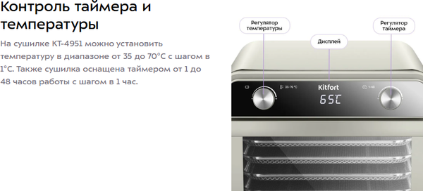 Сушилка для овощей и фруктов Kitfort КТ-4951