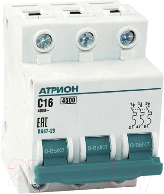 Выключатель автоматический Атрион VA4729-3-16C - фото