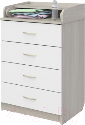 Комод пеленальный Атон Сириус 604 ЛДСП (шимо светлый/белый) - фото