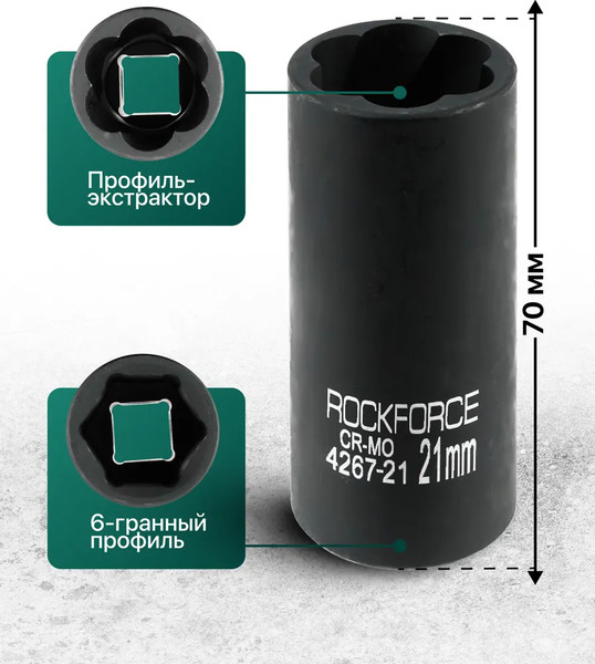 Головка слесарная RockForce RF-4267-21