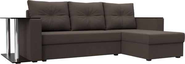 Диван угловой Лига Диванов Атланта со столом правый / 121163 - фото