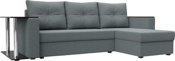 Диван угловой Лига Диванов Атланта со столом правый / 121164 - фото