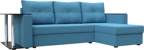 Диван угловой Лига Диванов Атланта со столом правый / 121165 - фото