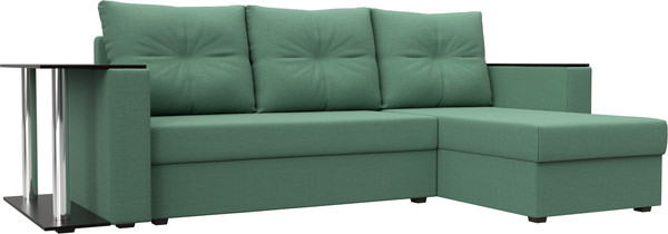 Диван угловой Лига Диванов Атланта со столом правый / 121166 - фото