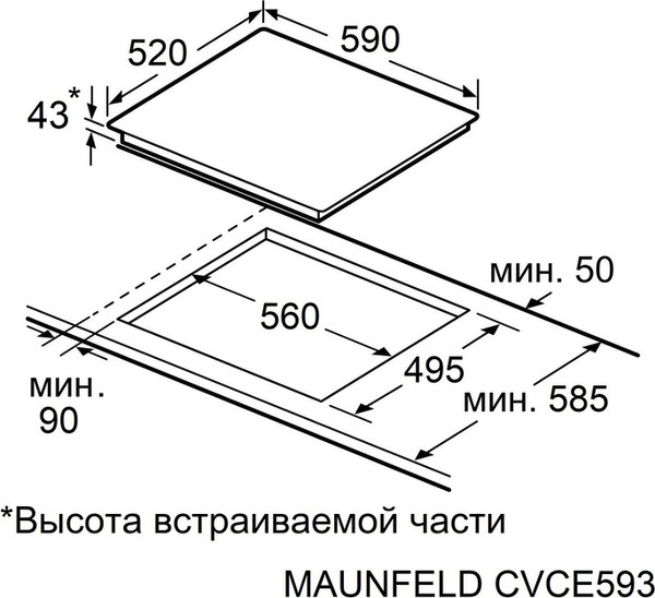 Индукционная варочная панель Maunfeld CVI593SFBK LUX Inverter