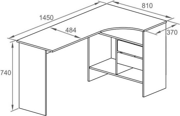 Компьютерный стол Woodville СПм-25 правый / 445865 (белый)