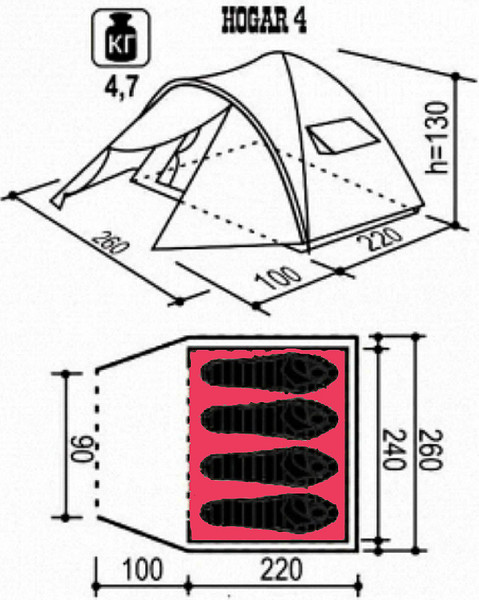 Палатка INDI Hogar 4