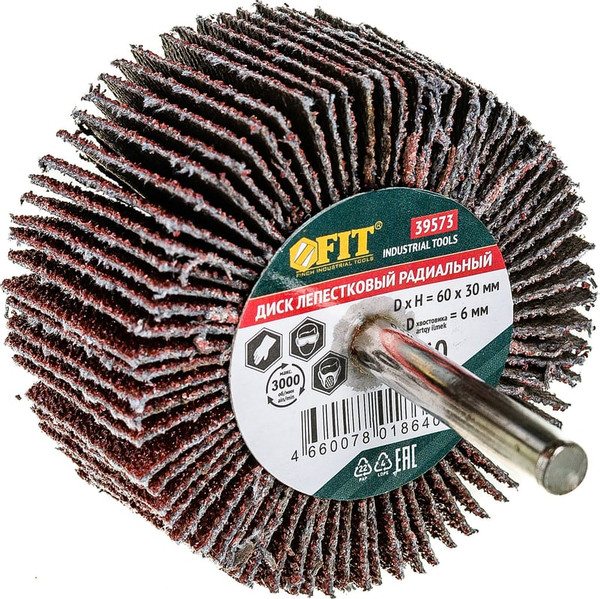 Шлифовальный круг FIT 60х30х6мм Р 60 / 39573 - фото