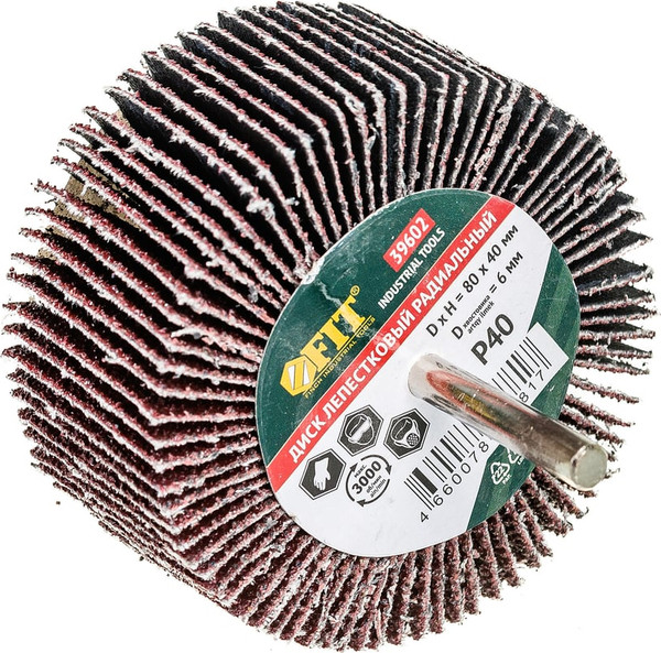 Шлифовальный круг FIT 80х40х6мм Р 40 / 39602 - фото