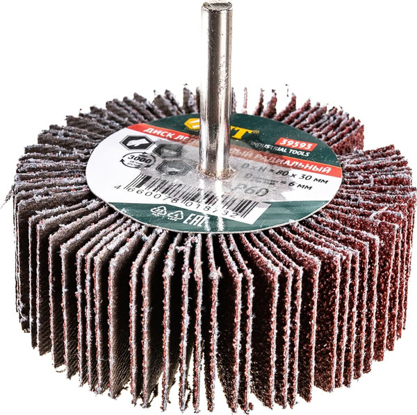 Шлифовальный круг FIT 80х30х6мм Р 60 / 39593 - фото