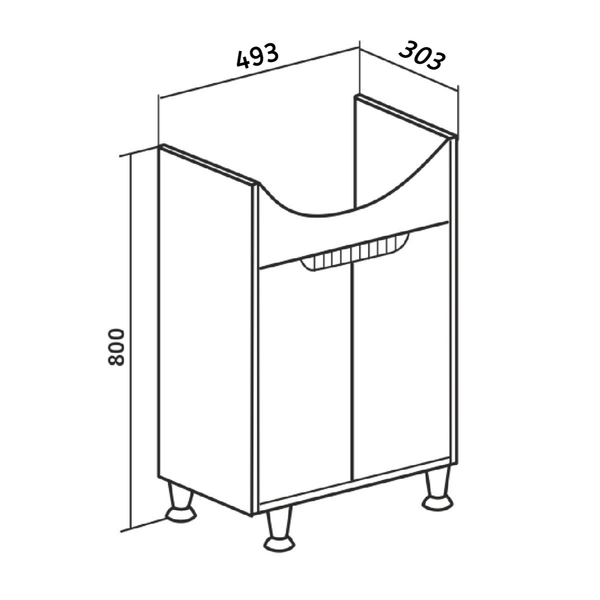 Тумба под умывальник Runo Эконова 50
