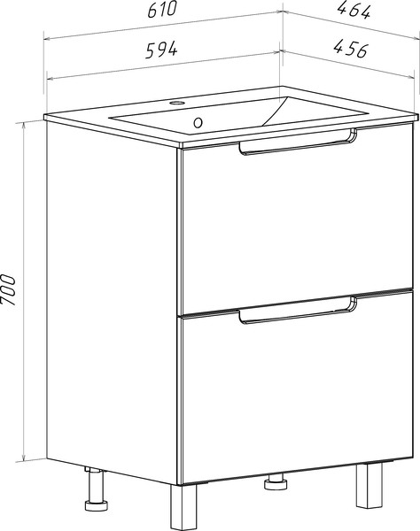 Тумба под умывальник Runo Lina 60 Дублин 60