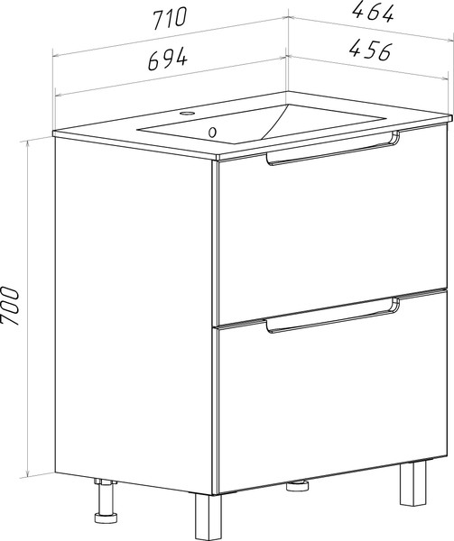 Тумба под умывальник Runo Lina 70 Дублин 70