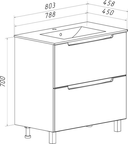 Тумба под умывальник Runo Lina 80 Дублин 80
