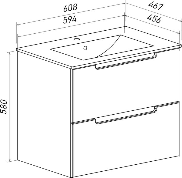 Тумба под умывальник Runo Lina 60 Дублин 60