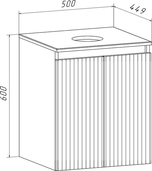 Тумба под умывальник Runo Соренто 50 Тренто 50 вертикаль