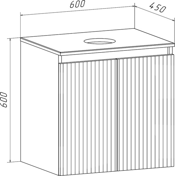 Тумба под умывальник Runo Соренто 60 Тренто 60 вертикаль