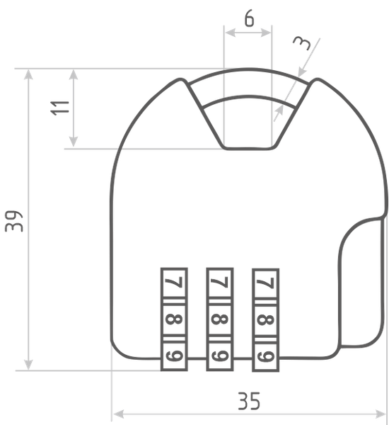 Замок для чемодана Нора-М 601 кодовый / 17080