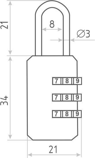 Замок для чемодана Нора-М 602 кодовый / 17070