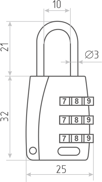 Замок для чемодана Нора-М 608 кодовый / 17087