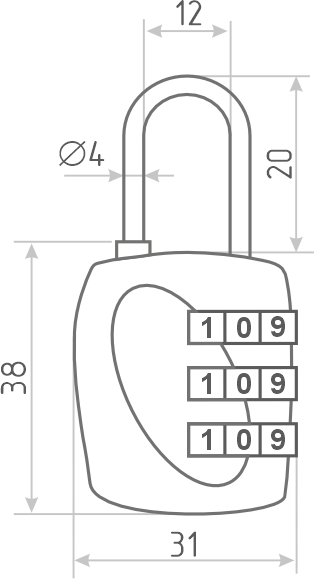 Замок для чемодана Нора-М 610 кодовый / 17069