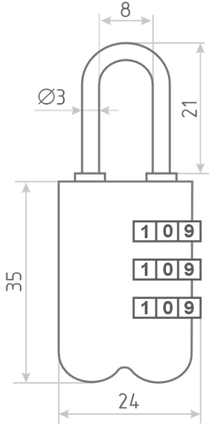 Замок для чемодана Нора-М 613 кодовый / 17081